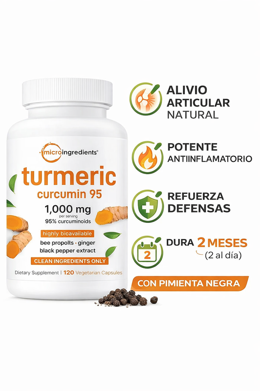 Turmeric - 120 Cápsulas de Cúrcuma Concentrada